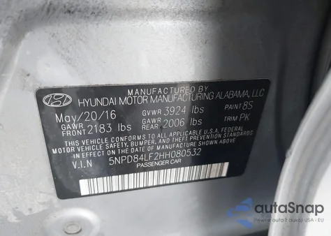 2017 Hyundai Elantra Se from USA, damaged, VIN 5NPD84LF2HH080532